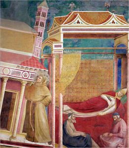 Le songe d'Innocent III. St François d'Assise soutien St Jean de Latran sur le point de s'effondrer.